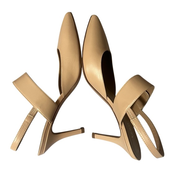 NWOT Lewit Italian Leather Viola Blush Slingback Heels Pupms EU 39 - Picture 10 of 13